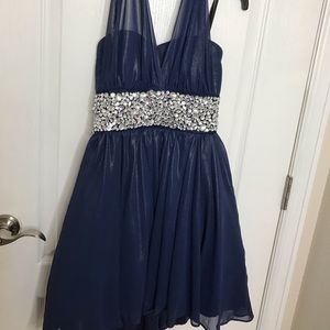 Navy halter special occasion dress